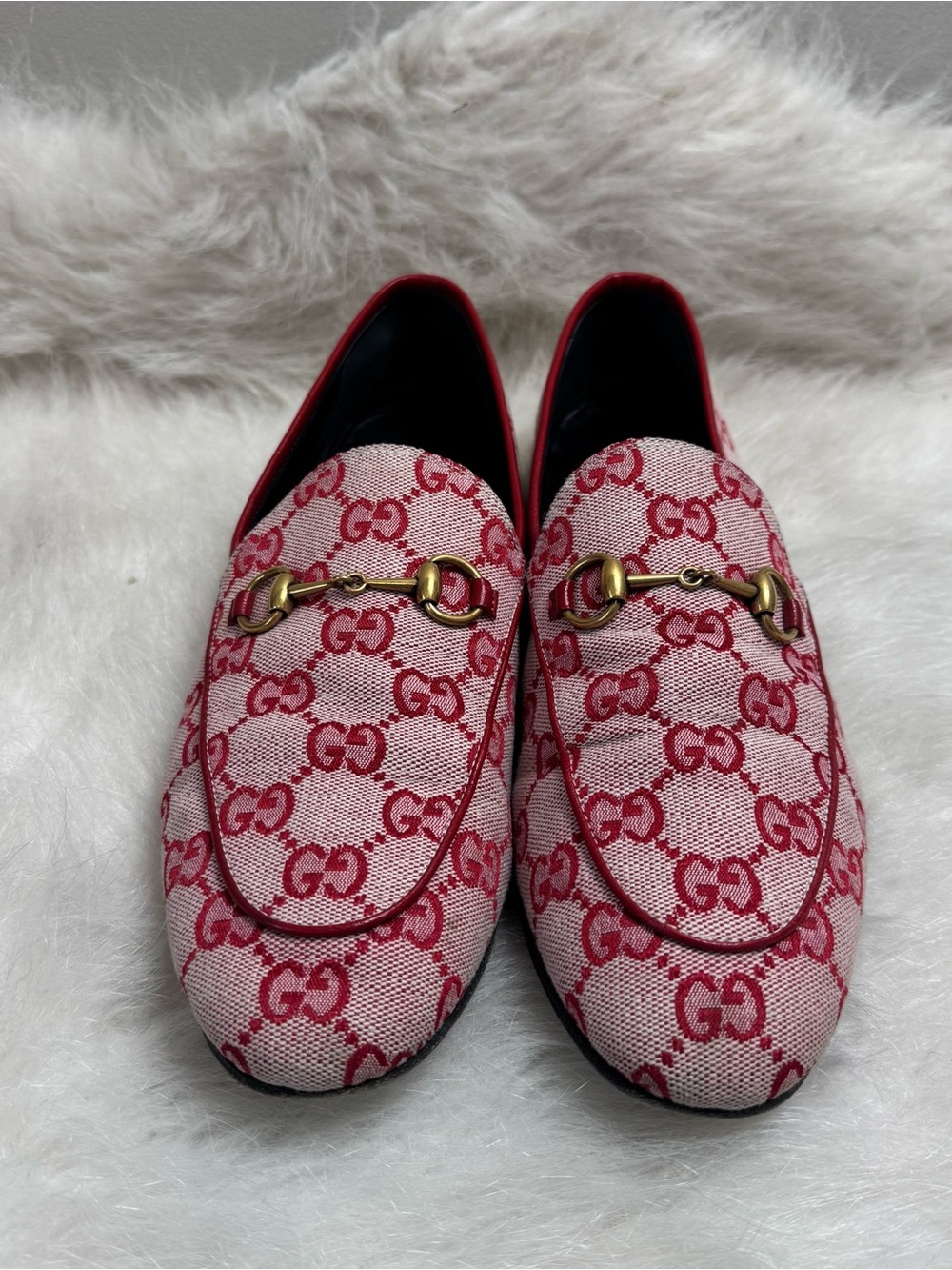 Gucci Jordaan Horsebit GG Canvas Loafers - Picture 5 of 12